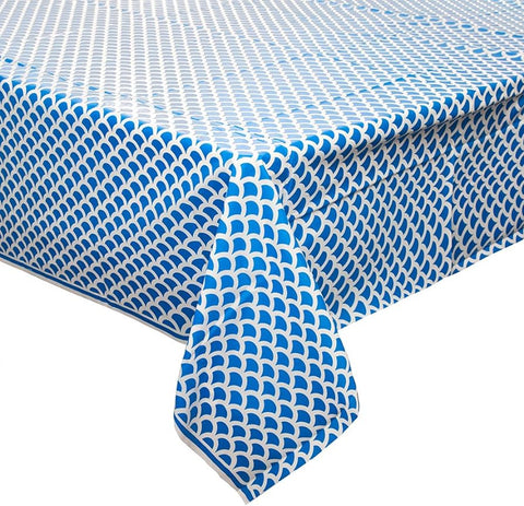 Plastic Table Cover 54In*84In Royal Blue Scallop- 1 Pc