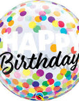 Happy Birthday! Colourful Dots Bubbles (Air-Filled) - 14 Inches