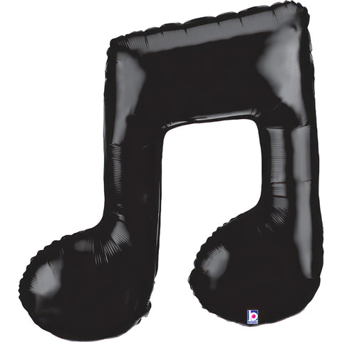 Music Note Double - Black (Helium) - 40 Inches