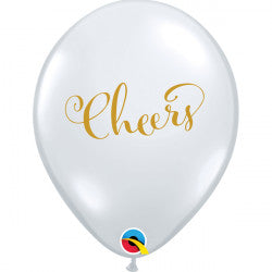 Transparent Cheers Latex Balloon (Helium/Air Filled) - 11 Inches