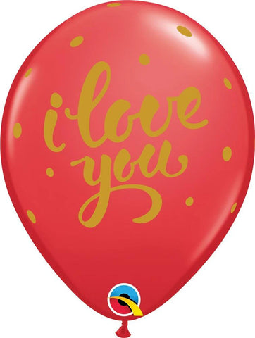 I Love You Bold Script Balloon (Helium/Air Filled) - 11 Inches