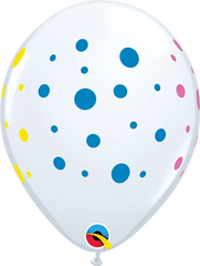 Colourful Dots Latex Balloon (Helium/Air Filled) - 11 Inches