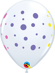 Colourful Dots Latex Balloon (Helium/Air Filled) - 11 Inches