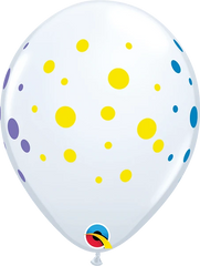 Colourful Dots Latex Balloon (Helium/Air Filled) - 11 Inches