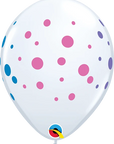 Colourful Dots Latex Balloon (Helium/Air Filled) - 11 Inches