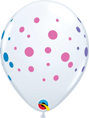 Colourful Dots Latex Balloon (Helium/Air Filled) - 11 Inches