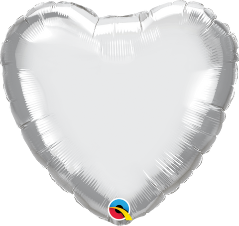 Heart Chrome® Silver (Helium) - 18 Inches