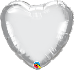 Heart Chrome® Silver (Helium) - 18 Inches