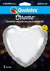 Heart Chrome® Silver (Helium) - 18 Inches