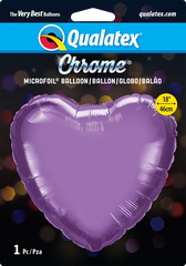 Heart Chrome® Purple (Helium) - 18 Inches