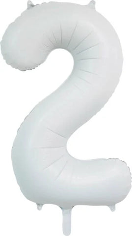 Number 2 Satin White (Helium) - 34 Inches