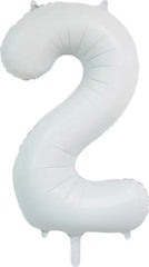 Number 2 Satin White (Helium) - 34 Inches