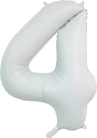 Number 4 Satin White (Helium) - 34 Inches