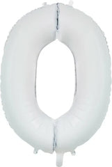 Number 0 Satin White (Helium) - 34 Inches