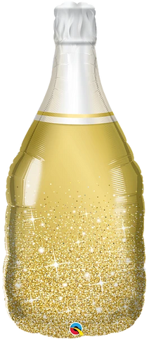 Golden Bubbly Wine Bottle (Helium) - 39 Inches