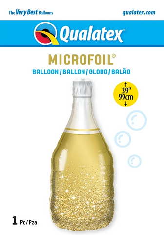 Golden Bubbly Wine Bottle (Helium) - 39 Inches