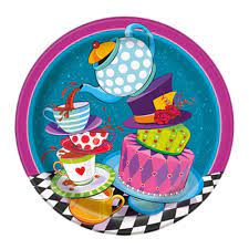 Paper Plates 9 Inches Mad Hatter Tea Party- 8 Pc