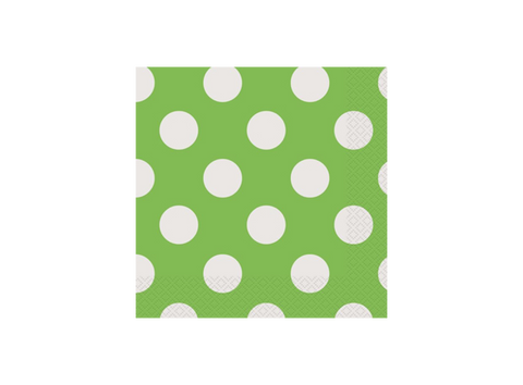 Paper Napkins 16cm*16cm Polka Dot Lime Green - 16pc