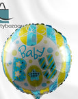 Round Congrats Baby Boy Bib (Helium) - 18 Inches