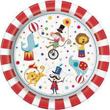 Paper Plates 9 Inches Circus Carnival- 8 Pc