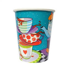 Paper Cups 220 ml Mad Hatter Theme- 8 Pc