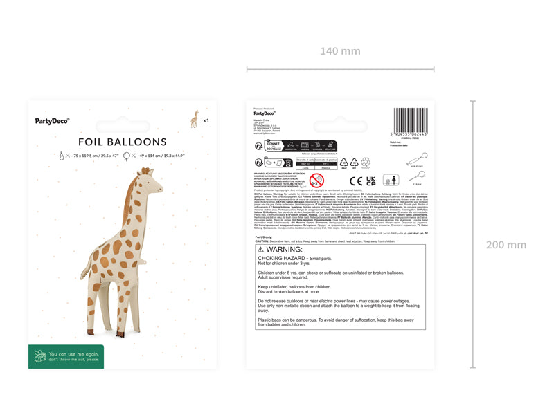 Standing Giraffe (Air Filled)- 19 Inches * 44 Inches