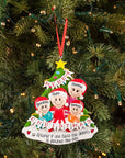 Personalised Ceramic Resin Ornament Merry christmas in family for 4