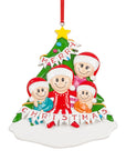 Personalised Ceramic Resin Ornament Merry christmas in family for 4