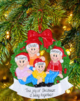 Personalised Ceramic Resin Ornament  Four on the christmas wreath-1 pc