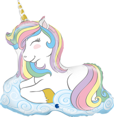 Macaron Unicorn (Helium) - 39 Inches