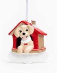 Personalised Ceramic Resin Ornament Little dog in bed -1 pc