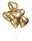 Chrome® Gold Heart Latex Balloon (Helium/Air Filled) - 12 Inches