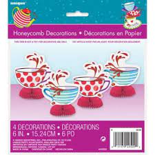 Table Honeycomb Decoration Mad Hatter Tea Party-4pc