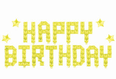 Happy Birthday ‑ Gold Matrix Balloon (Air-Filled) - 16 Inches