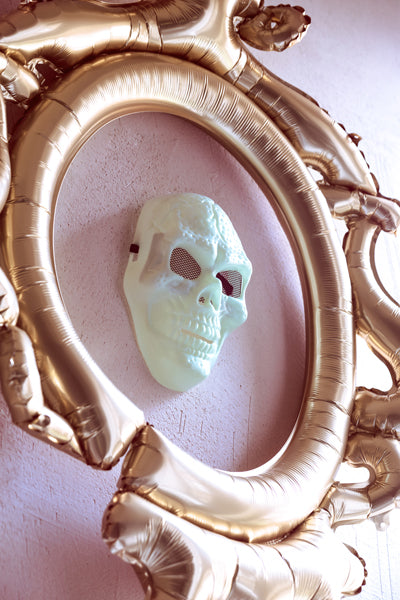Glow in the Dark Skull Mask 17x27cm mix