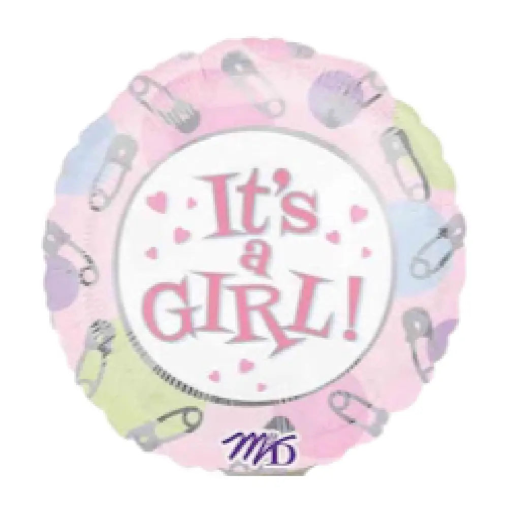 It's a Girl Dot & Pin Round Balloon 