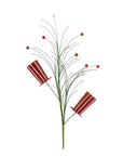 Premium Xmas Branch With Red & White Hats Pick- 1Pc