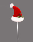 Premium Xmas Pick Fabric Small Santa Caps- 1Pc