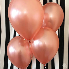 Metallic Rose Gold Latex Balloon (Helium/Air Filled) - 11 Inches