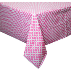 Plastic Table Cover 54In*84In Hot Pink Scallop- 1 Pc