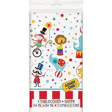 Plastic Table Cover 54In*84In Circus Carnival- 1 Pc