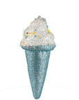 Blue Ice Cream Cone Ornament- 2Pc