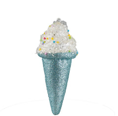 Blue Ice Cream Cone Ornament- 2Pc