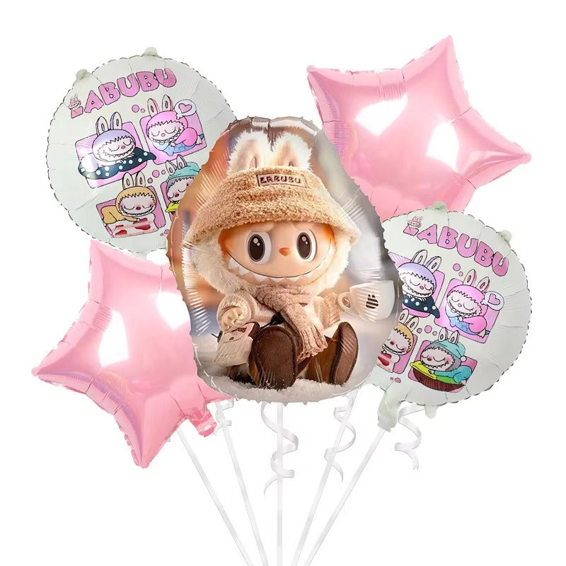 Winter Labubu Foil Balloon (2- Pack of 5)