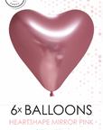 Chrome® Pink Heart Latex Balloon (Helium/Air Filled) - 12 Inches