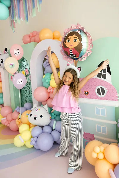 Gabby's Dollhouse Foil Balloon with Ruffle (Helium)- 20 Inches