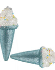 Blue Ice Cream Cone Ornament- 2Pc