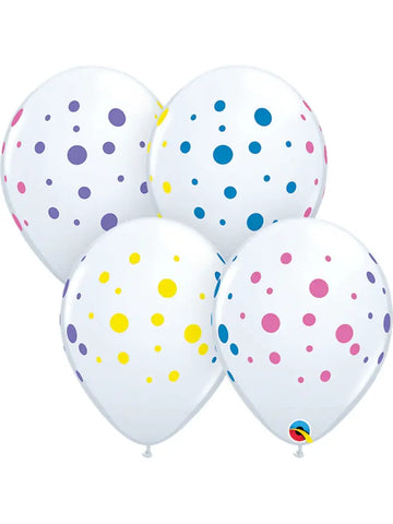 Colourful Dots Latex Balloon (Helium/Air Filled) - 11 Inches