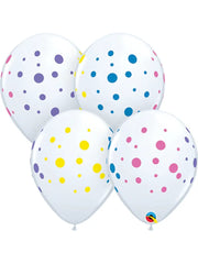 Colourful Dots Latex Balloon (Helium/Air Filled) - 11 Inches