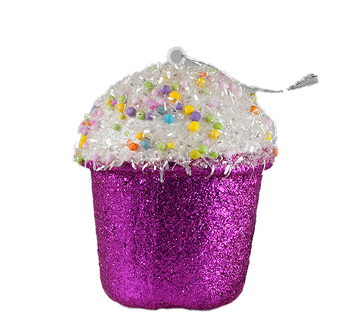 Purple Cupcake Ornament- 1Pc